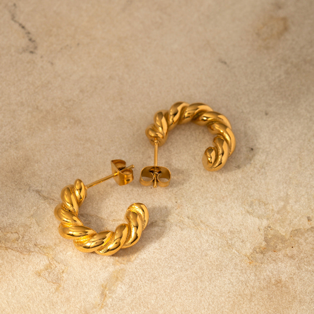 Twisted Spiral Spiral Hoop Earrings