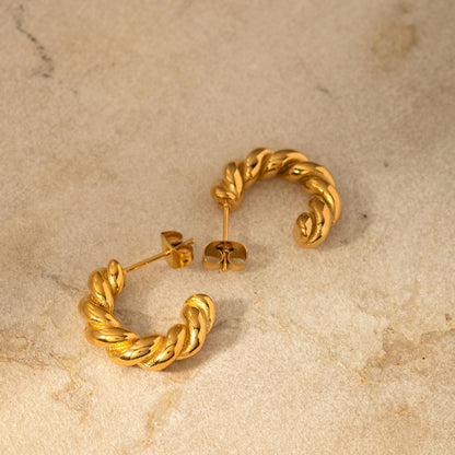 Twisted Spiral Spiral Hoop Earrings