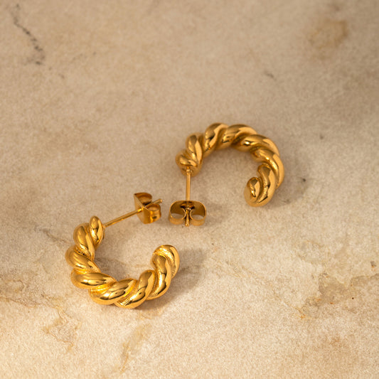 Twisted Spiral Spiral Hoop Earrings