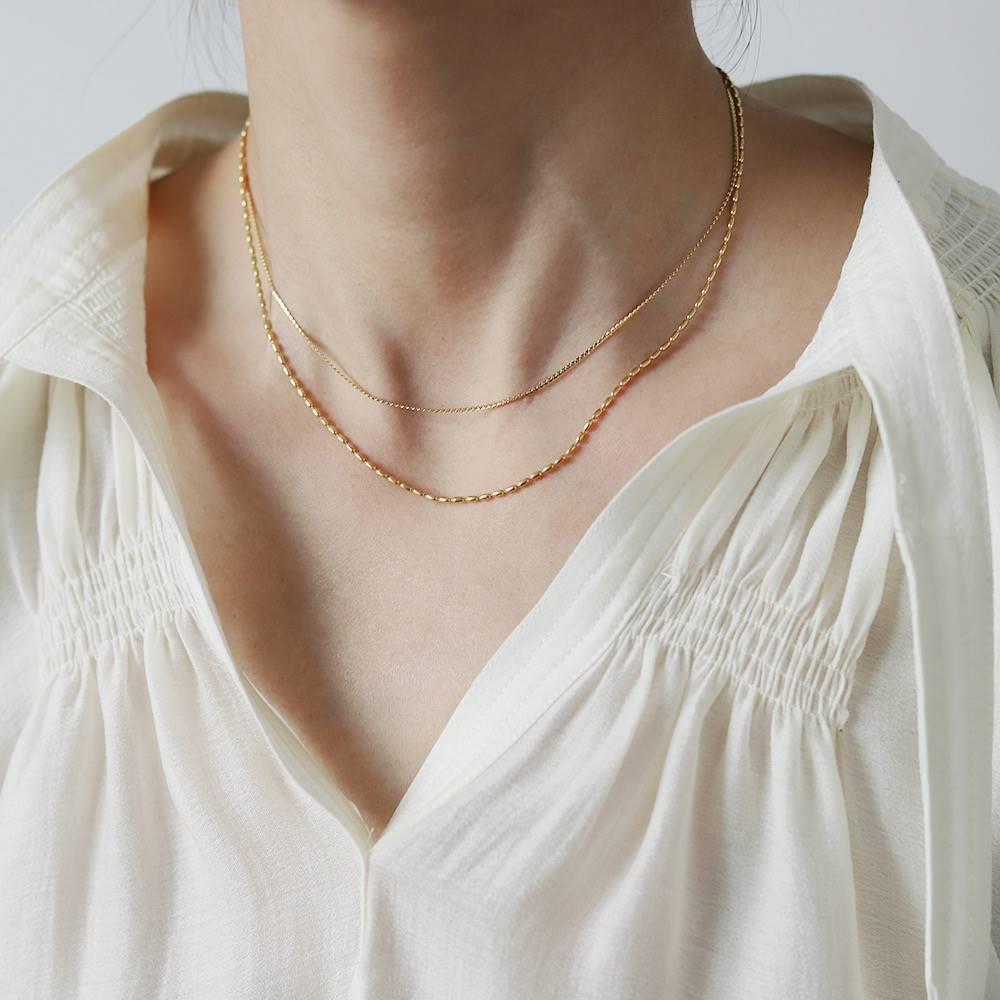 Double-Layer Rice Bead Necklace