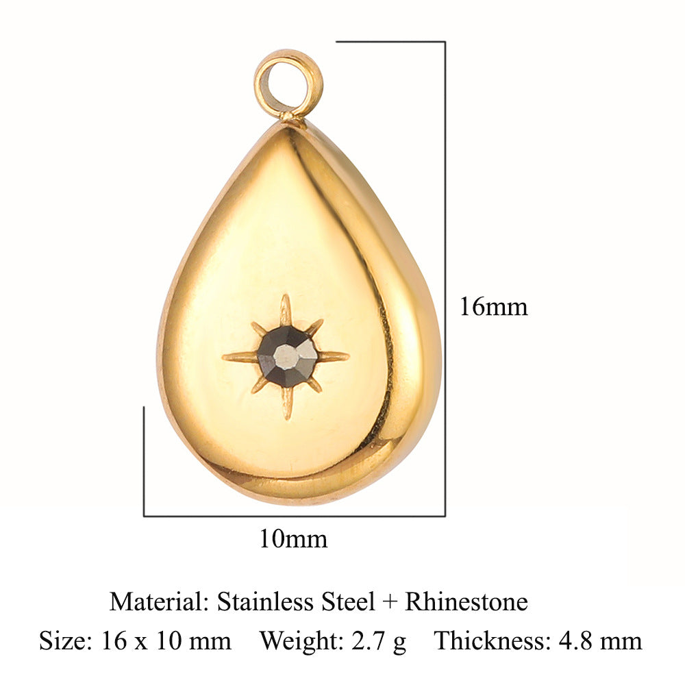 Colgante de acero de titanio con forma de tótem facial, accesorios de acero inoxidable con doble orificio 