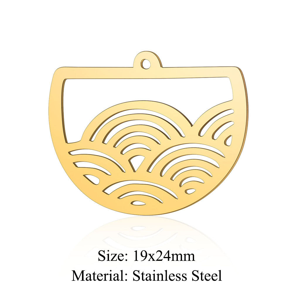 5 pcs/pack Titanium steel pendant for sea wave ice cream