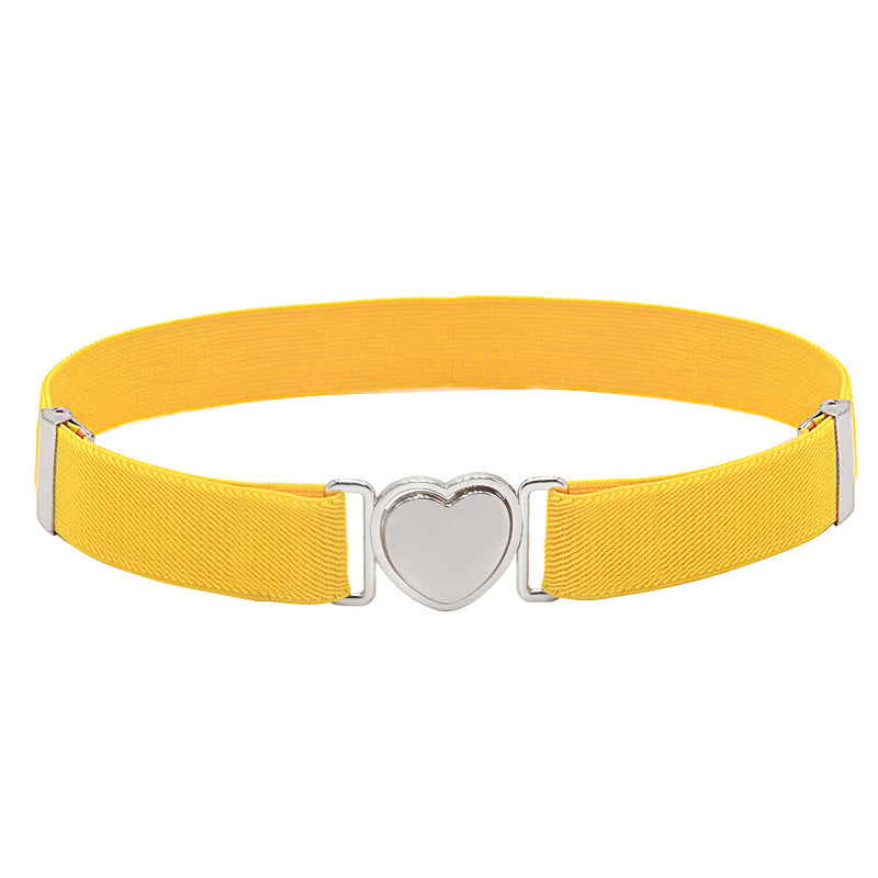 Silver Heart Buckle Adjustable Kids Belt