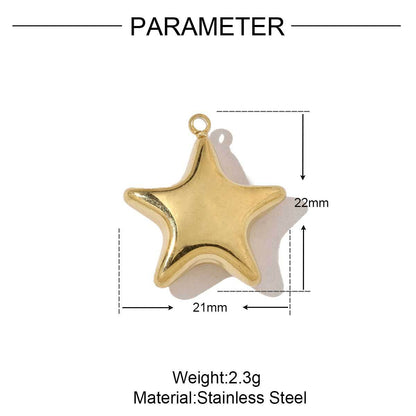 Star fishtail love zircon titanium steel pendant