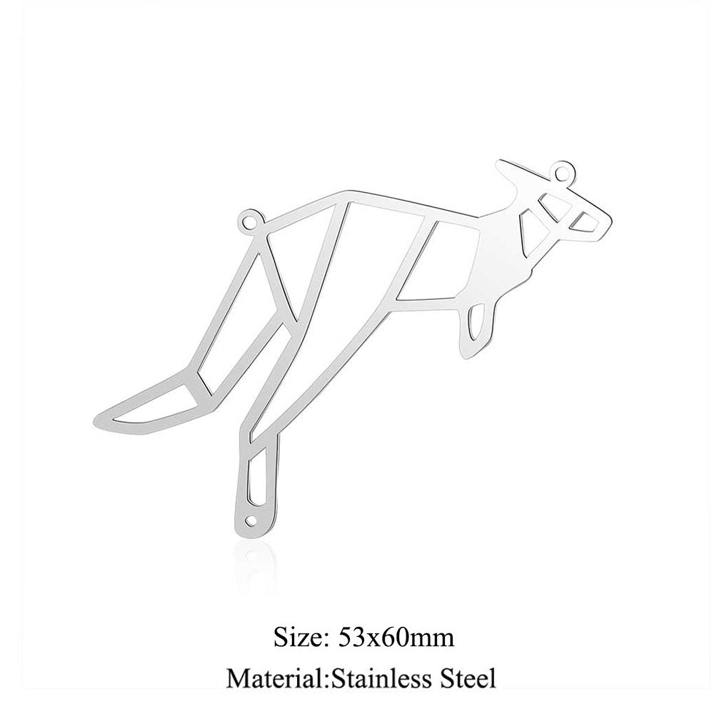 5 pcs/titanium steel large accessories paper-cut animal pendant