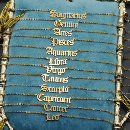 Collar de acero de titanio de las 12 constelaciones para mujer 