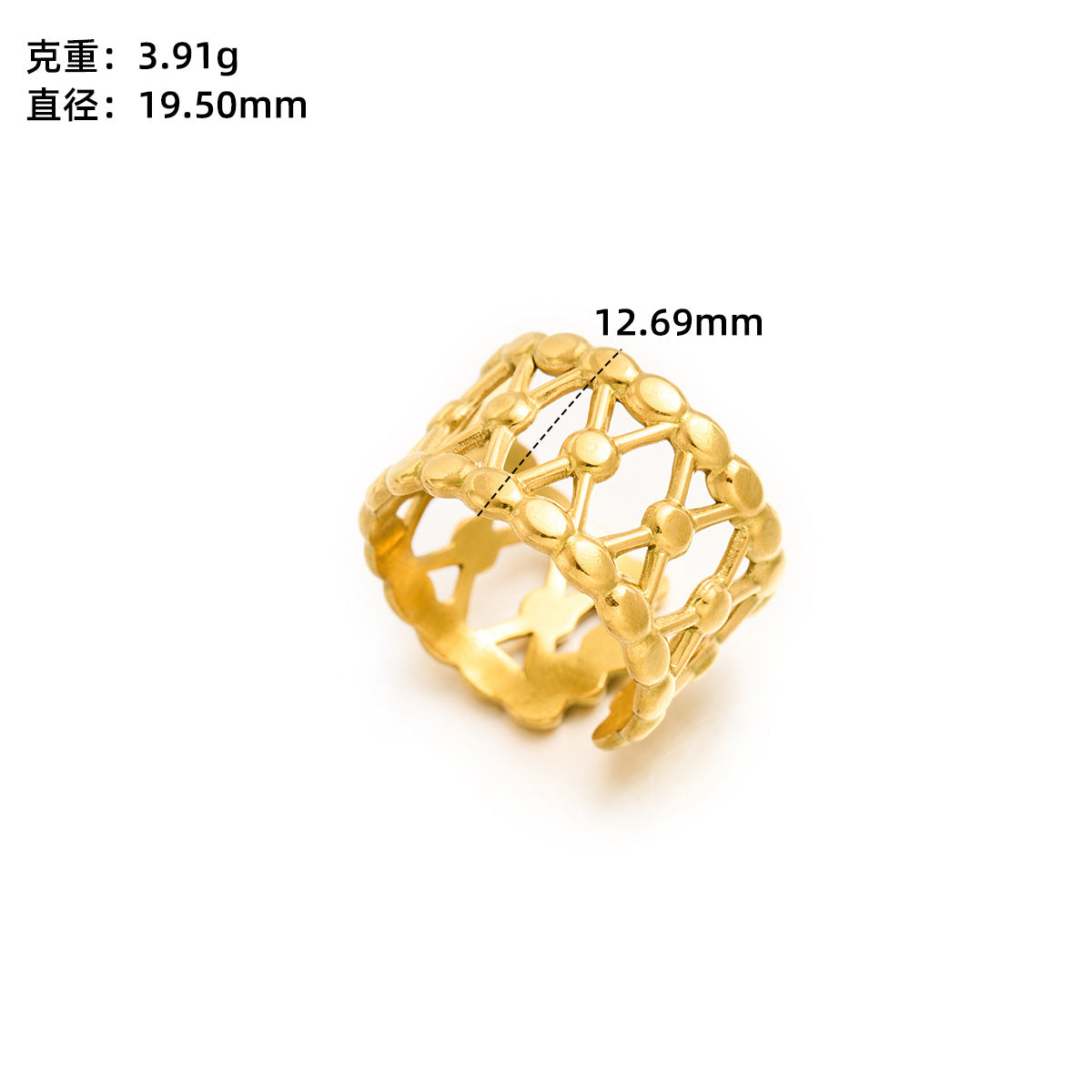 Stainless steel love open ring