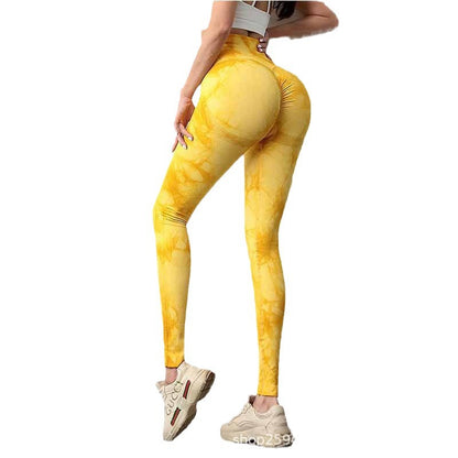 Tie-dye yoga suit leggings