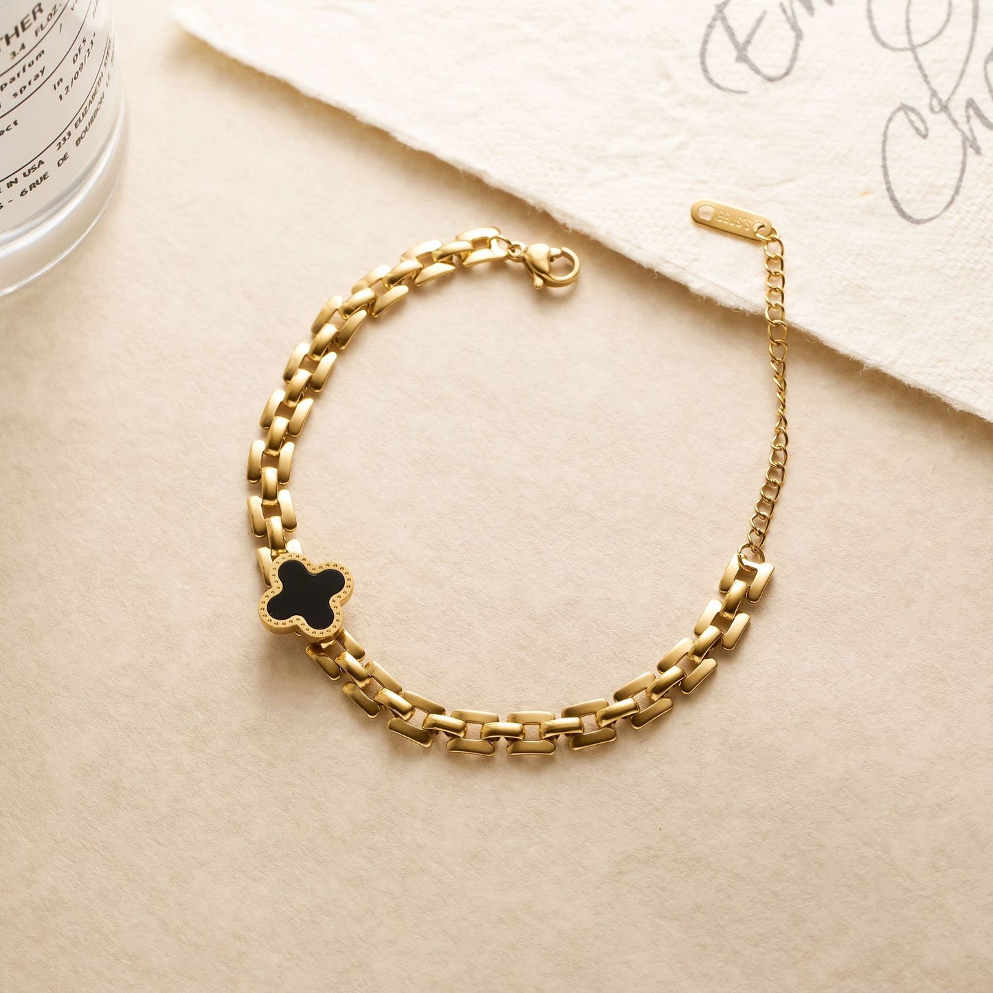 Stainless Steel Four-Leaf Clover Bracelet