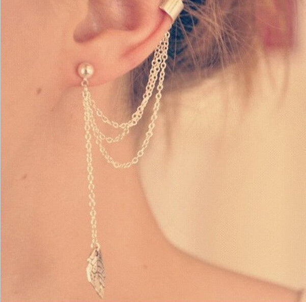 Punk Chain Tassel Ear Clip
