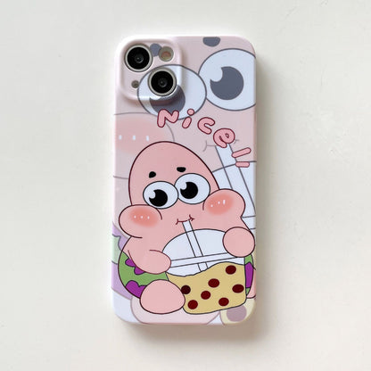 Donald Duck Film Case iPhone15 Pro 13 XR SpongeBob Couple Cover