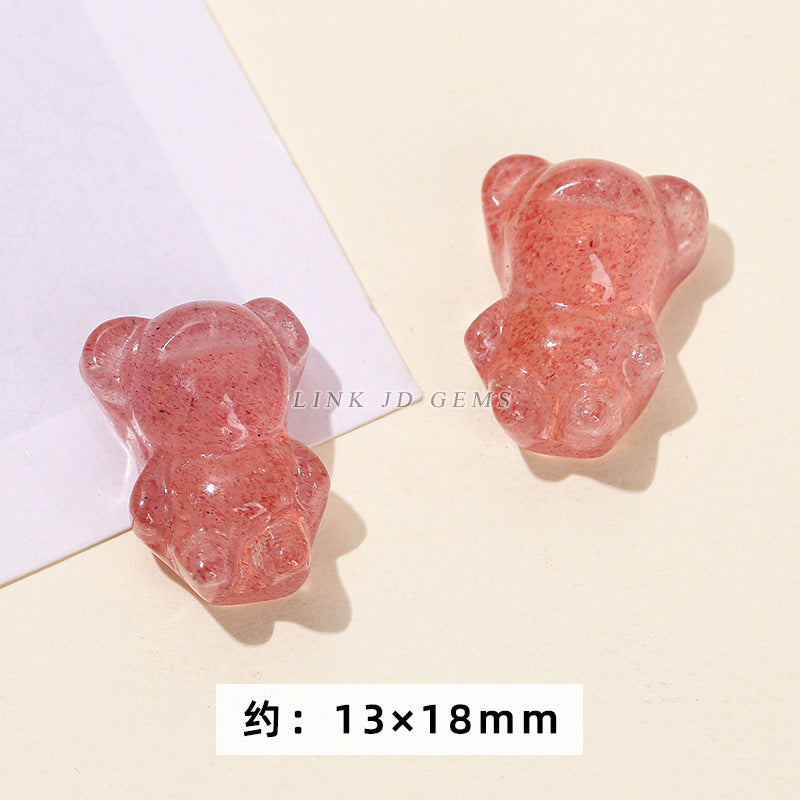 Gray Moonlight Pixiu Red Strawberry Crystal Pendant