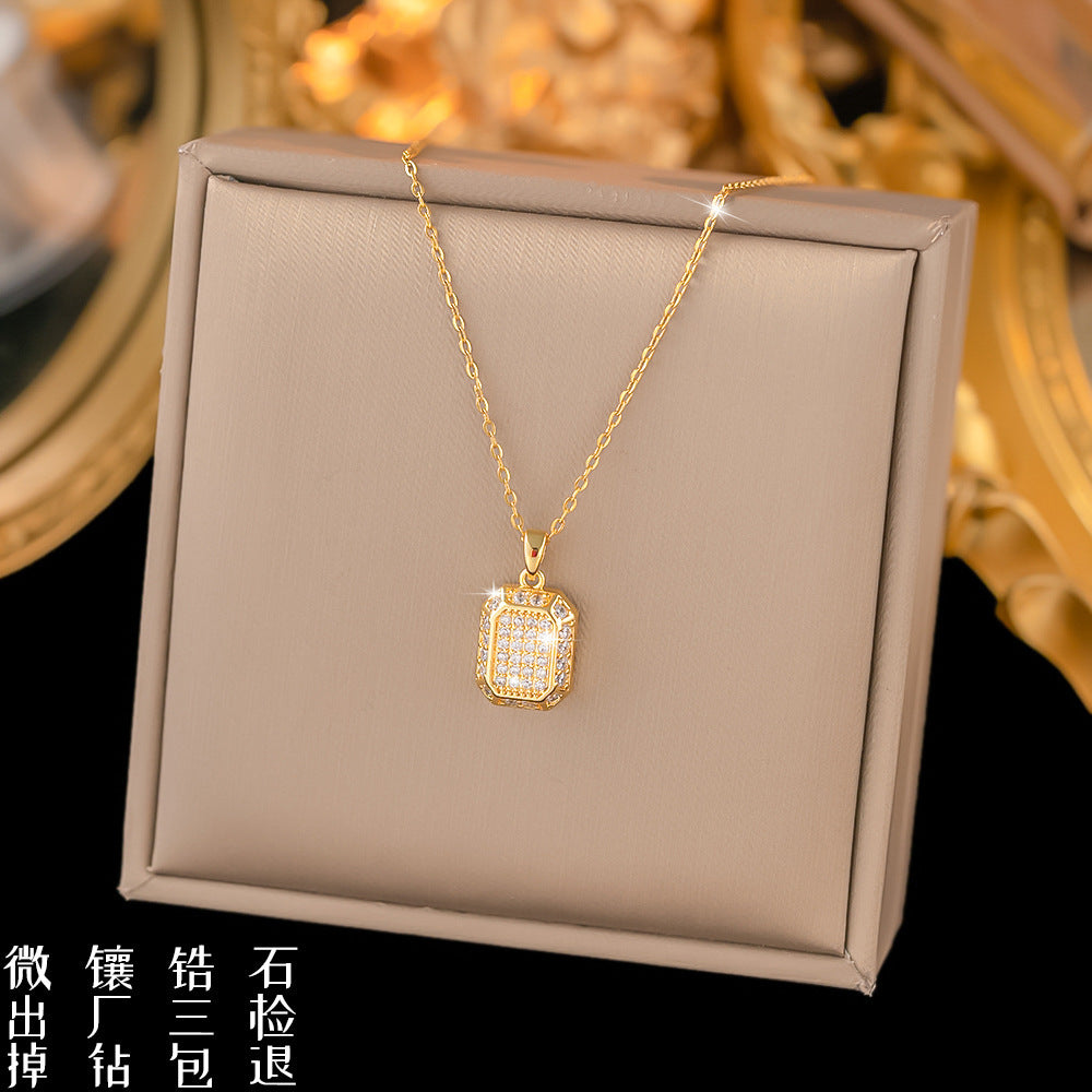 Titanium Steel Copper Pendant Necklace