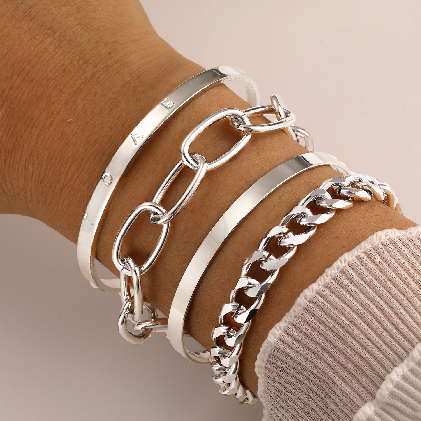 Bohemian Geometric Love Chain Bracelets (4-Piece Set)