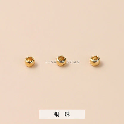4mm18K gold-wrapped small copper beads pumpkin beads