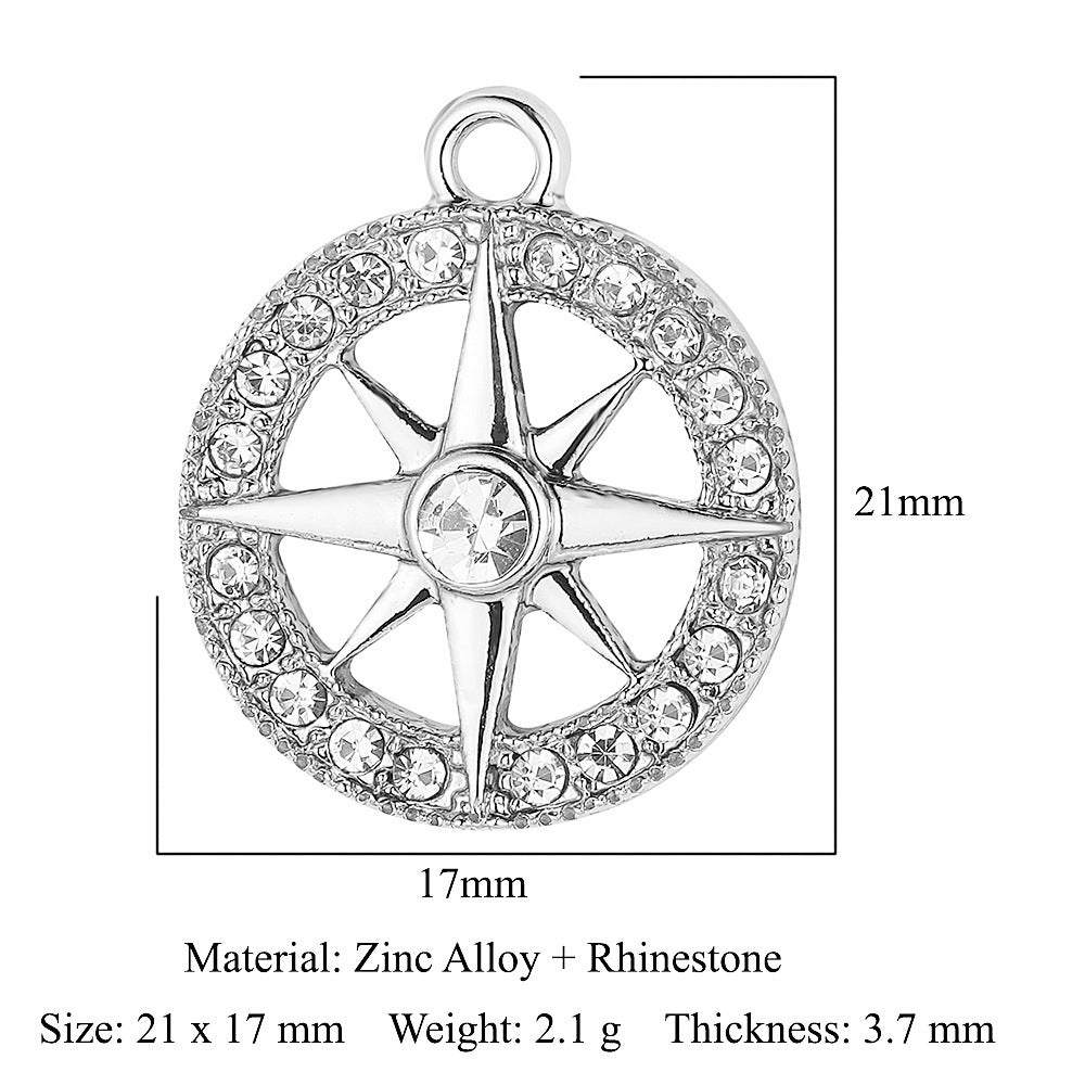 Paquete de 5 colgantes de aleación de zinc con forma de estrella, luna y sol 
