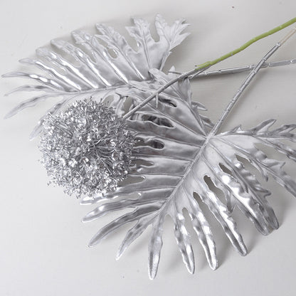 Silver flower arrangement artificial flowers