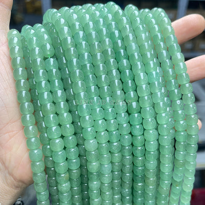 8/10Mm natural green Dongling jade old-shaped beads loose beads