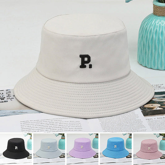 Sombrero de pescador estilo Harajuku con letra R 