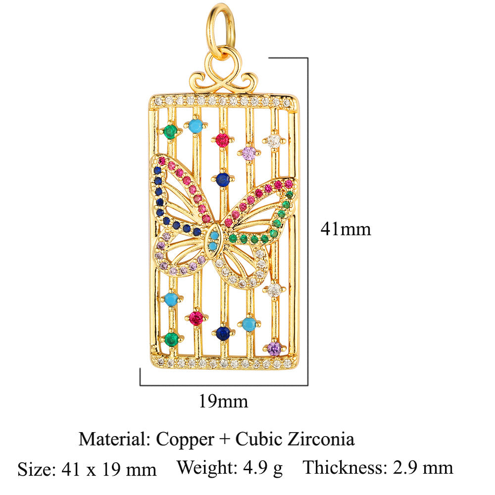 Oil drop copper zircon pendant palm eye face crown