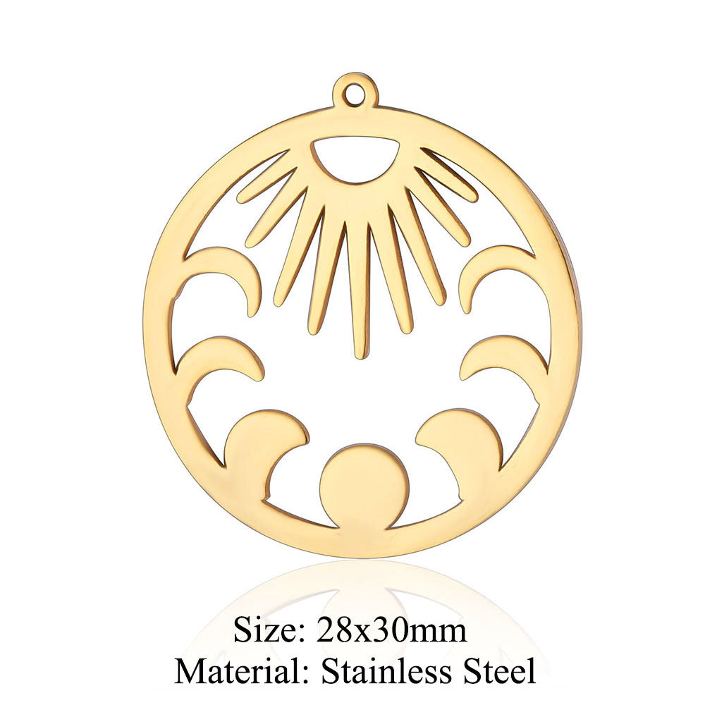 5 pcs/pack star moon titanium steel pendant planet DIY