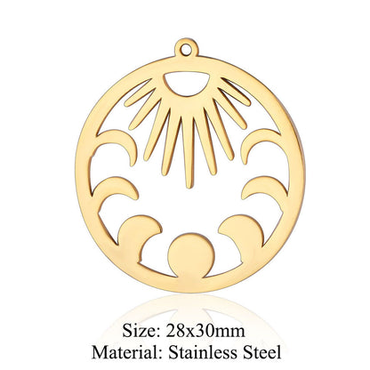 5 pcs/pack star moon titanium steel pendant planet DIY