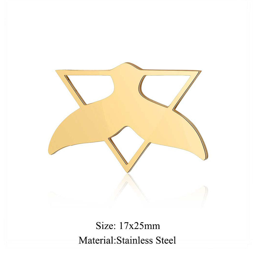 5 pcs/titanium steel large pendant flower diamond conch