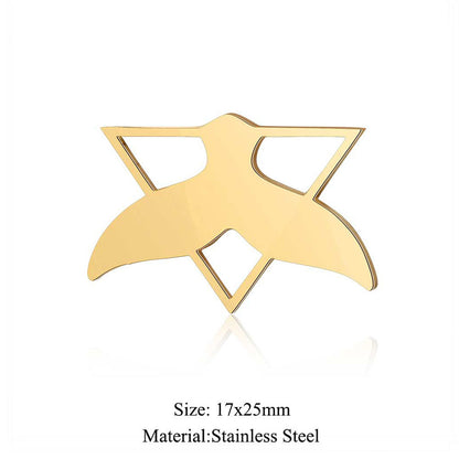 5 pcs/titanium steel large pendant flower diamond conch