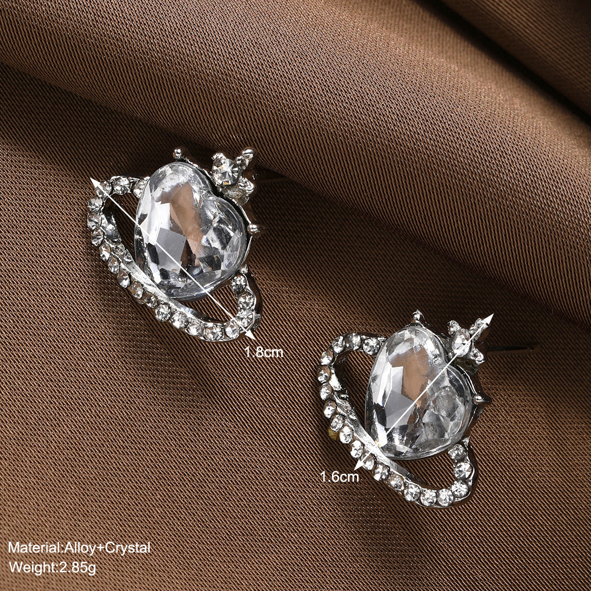 Zircon Planet & Peach Heart Earrings