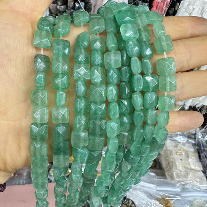 8*8MM 25pcs/string natural stone cut square loose beads