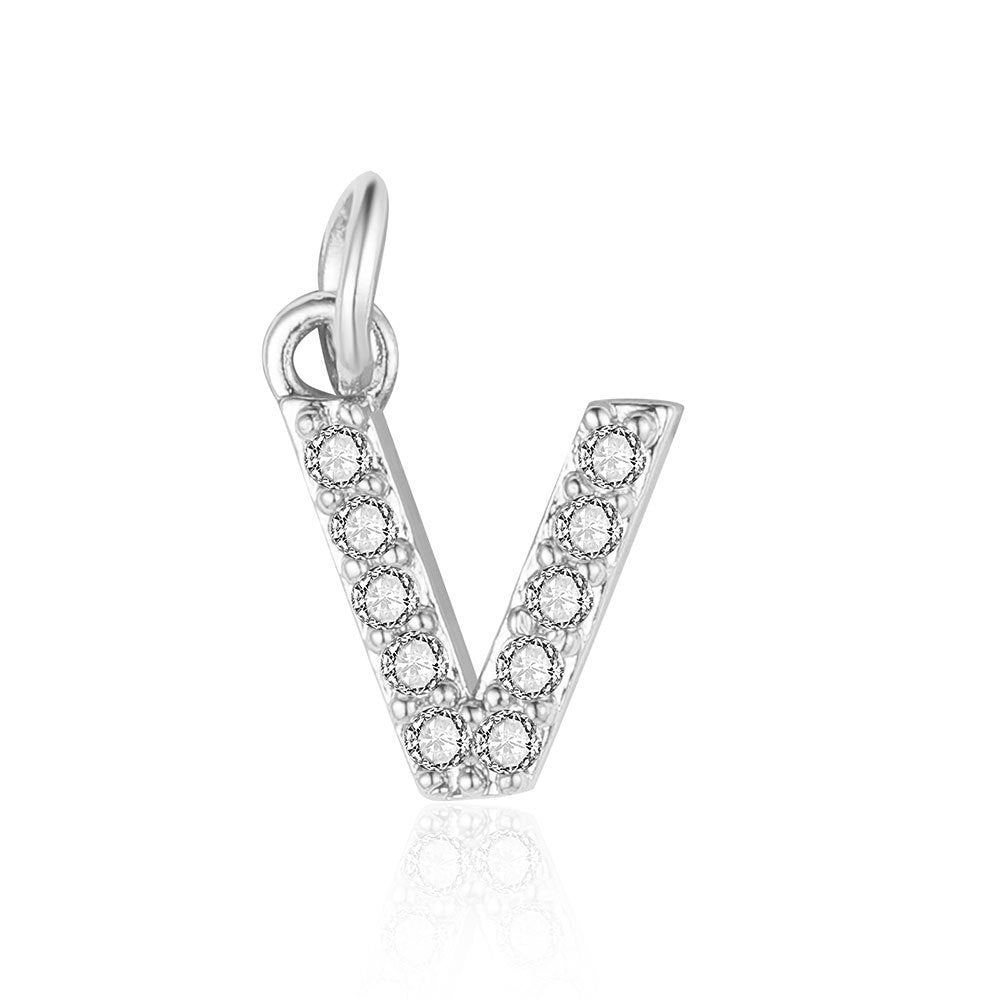 26 English letters copper zircon pendant DIY