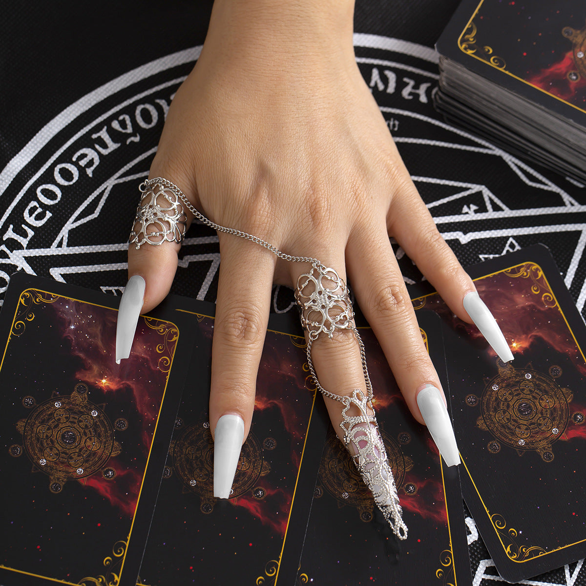 Tapered nail cover finger ring