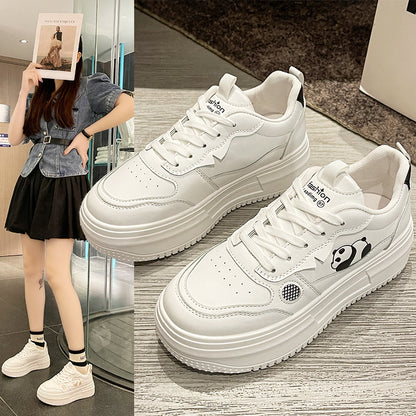Thick baseplate shoes female white