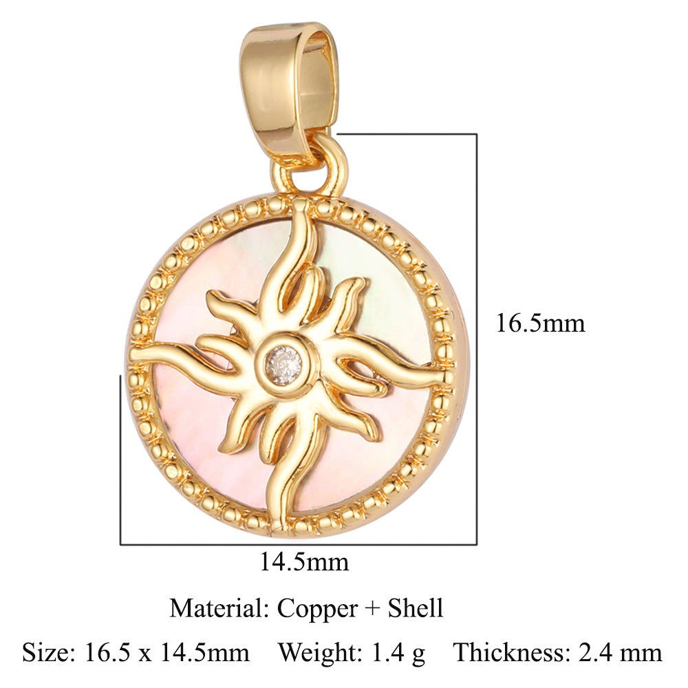 Shell Copper Zircon Necklace Pendant