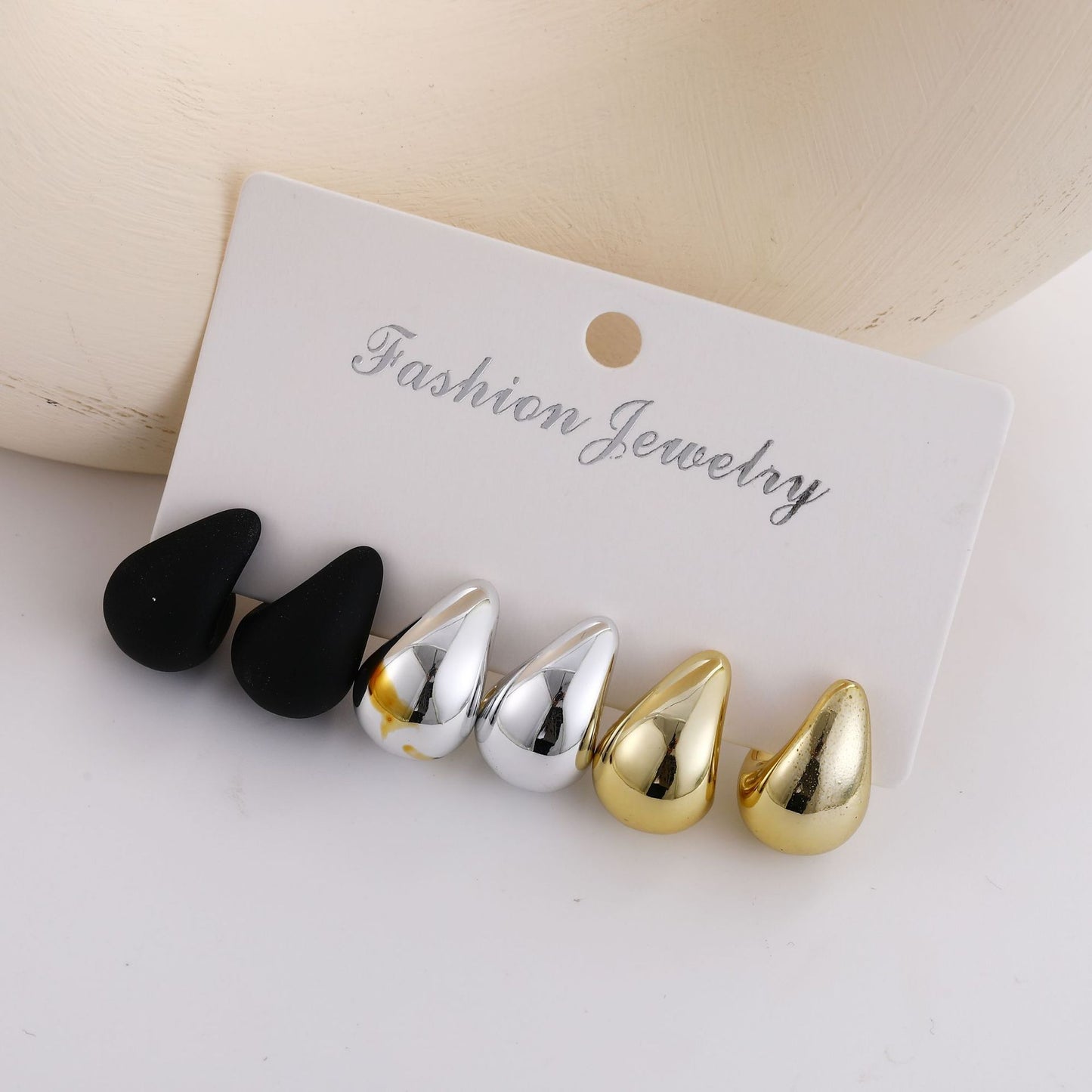 Mini Comma Waterdrop Earring Set