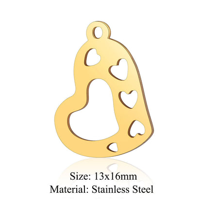 5 pcs/bag bead titanium steel love pendant