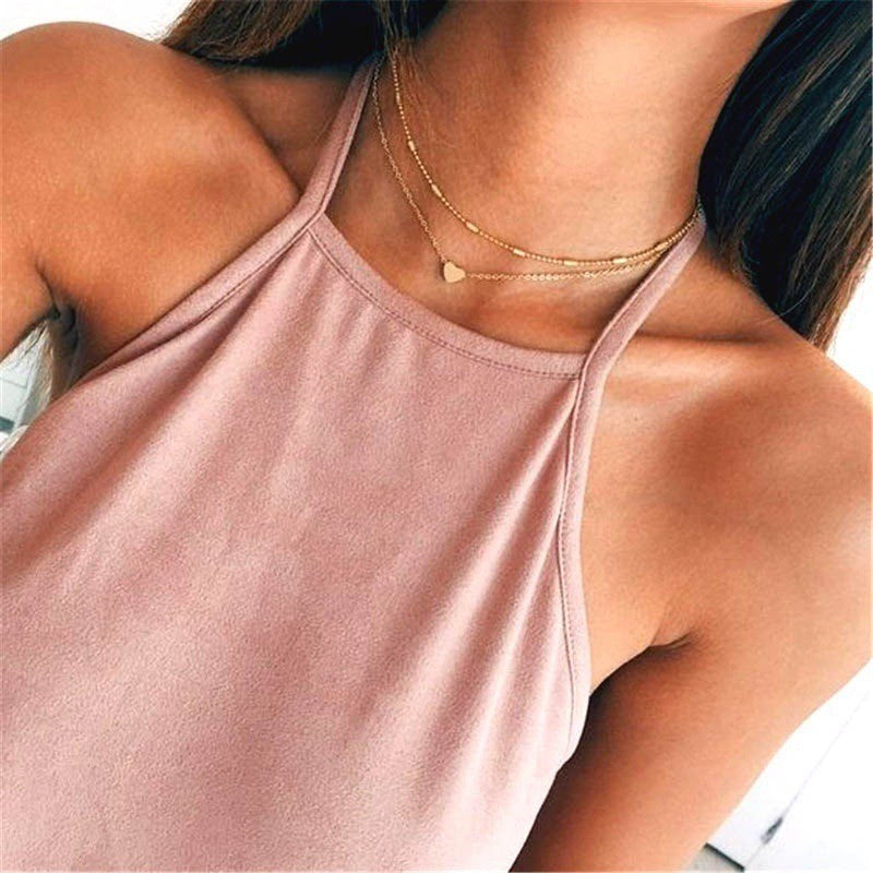Multi-Layer Heart Collarbone Necklace