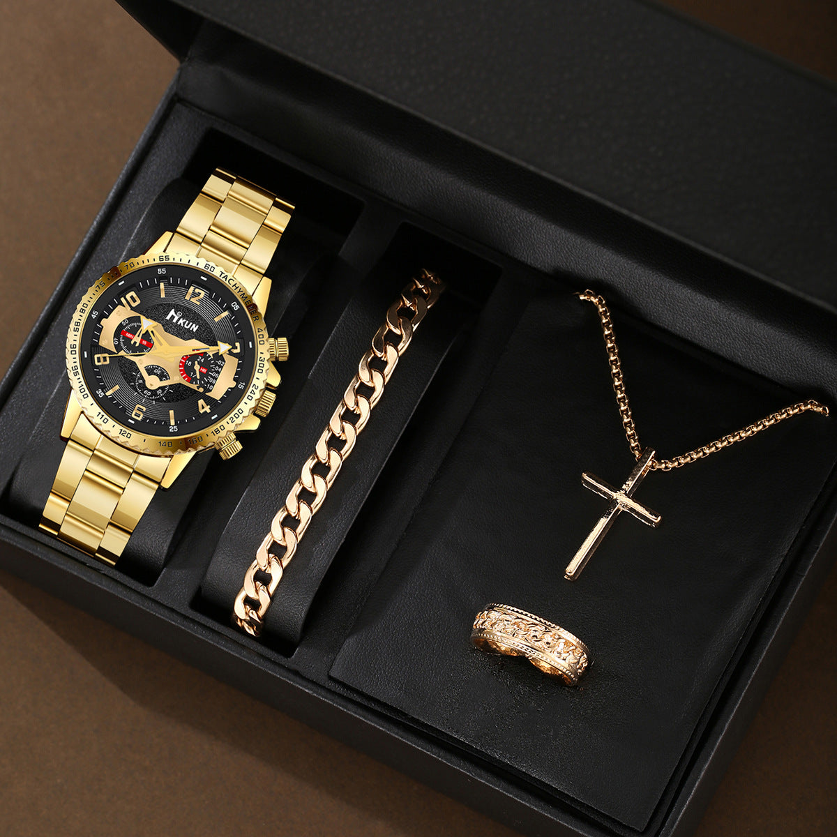 Steel belt quartz watch cross jewelry