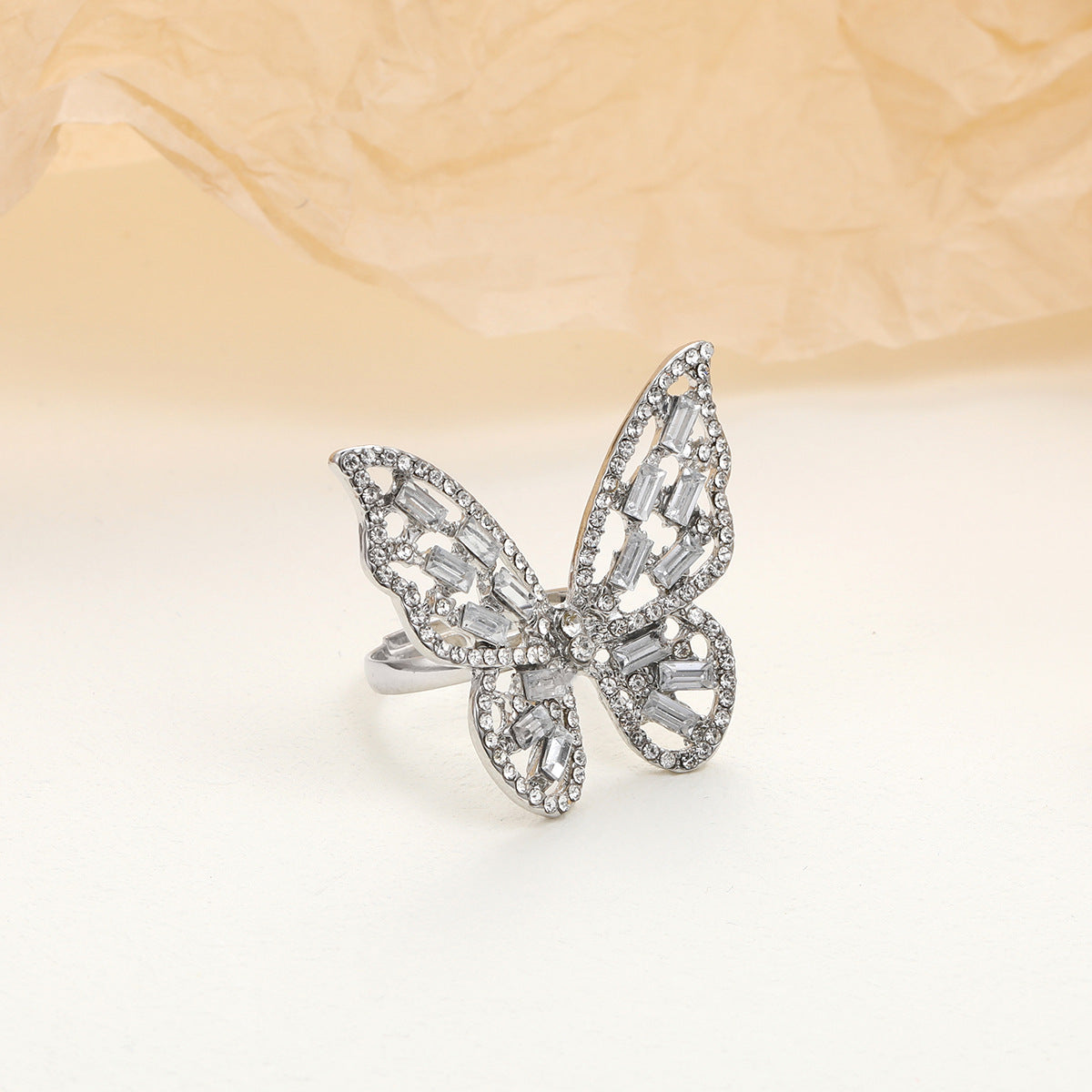 Hollow Butterfly Open Ring