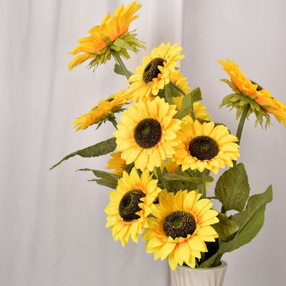 Flor artificial de girasol de rama alta de simulación 