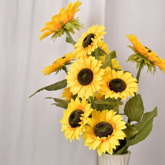 Flor artificial de girasol de rama alta de simulación 