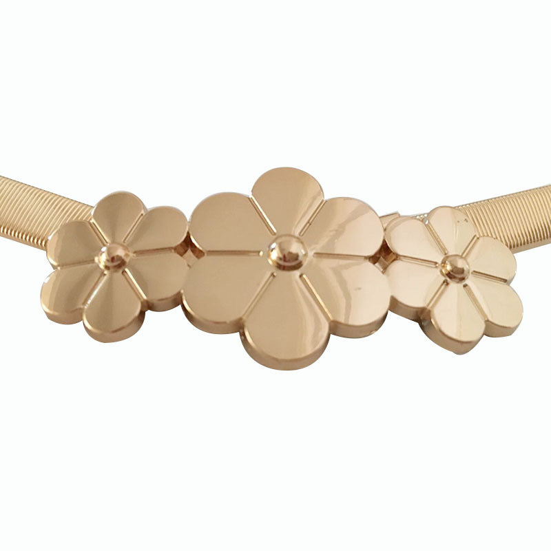 Gold and silver flower waist chain