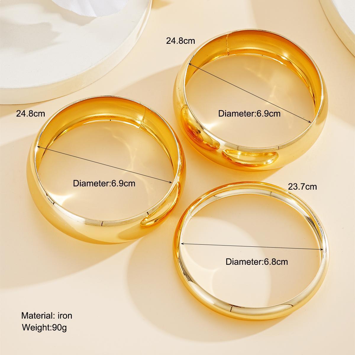 Metal Landscape Wide Bracelet Set (3pc)