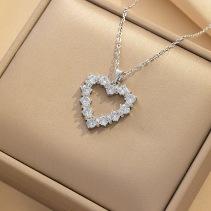 Hollow Heart Necklace with Full Zircon, Amazon Bestseller