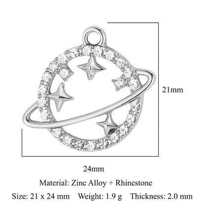 Paquete de 5 colgantes de aleación de zinc con forma de estrella, luna y sol 