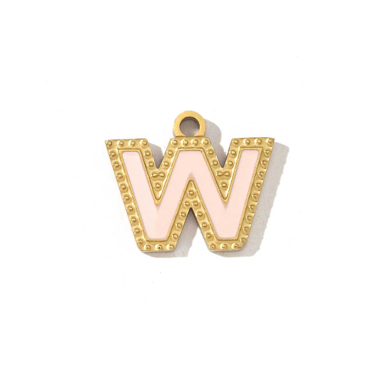 Colorful letter titanium steel necklace pendant