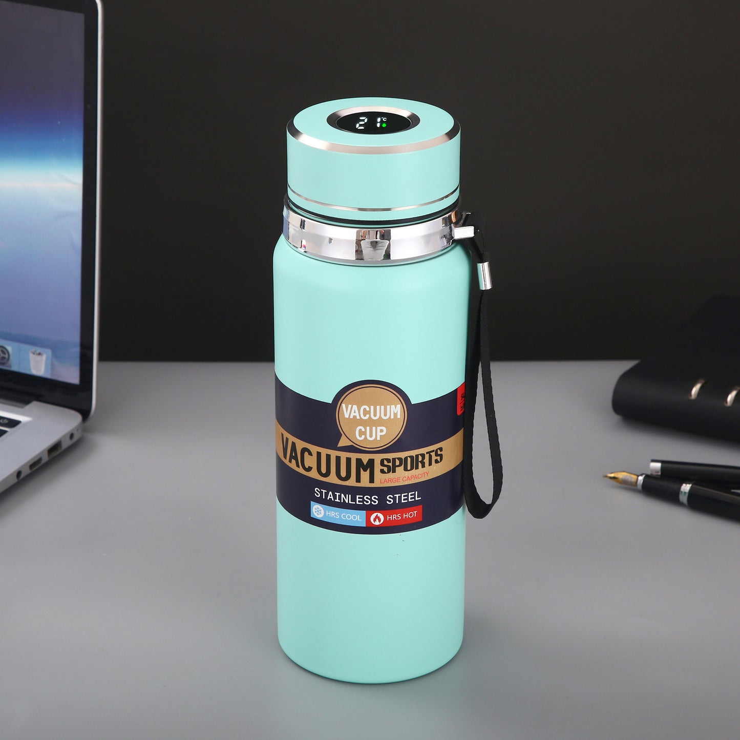 Taza aislada inteligente con pantalla de temperatura, acero inoxidable 304 