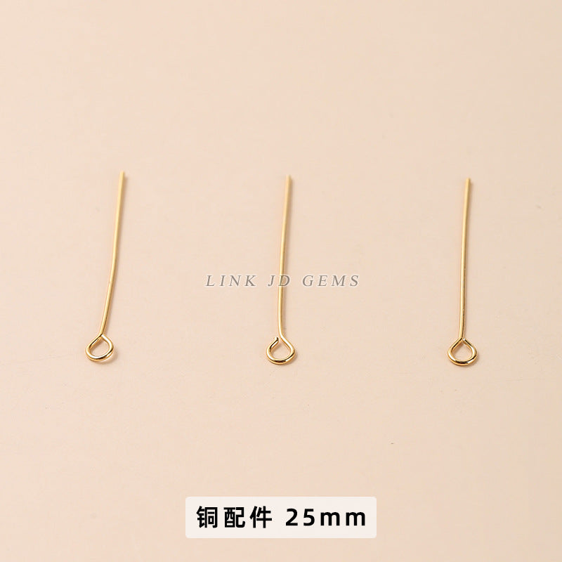 14/18K gold nine-character needle ball needle flower holder copper ring heart shape