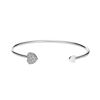 Full diamond heart shaped love bracelet