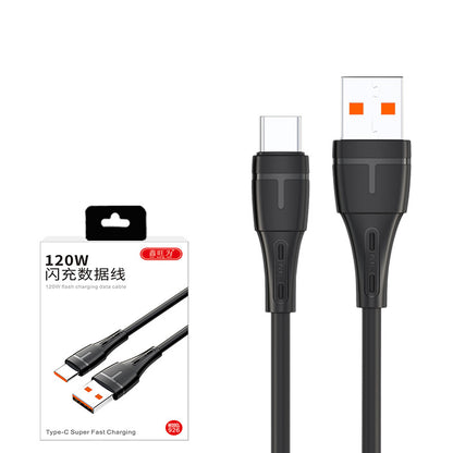 Cable de carga rápida de 120 W tipo C para Huawei y Apple con embalaje 